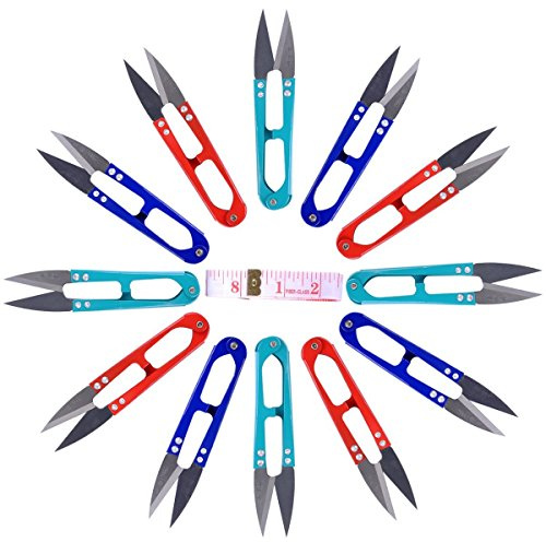 UCEC 12Pcs Sewing Snips, Thread Snips, Embroidery Scissors, U Sewing Scissors, Thread Cutter, Dressmaking Cutter, Cross Stitch Accessories, Great for Stitch, DIY Supplies