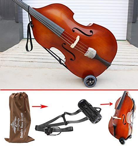 Yinfente Tragbare Bassgitarre mit Rollen für 1/10-4/4 Kontrabass