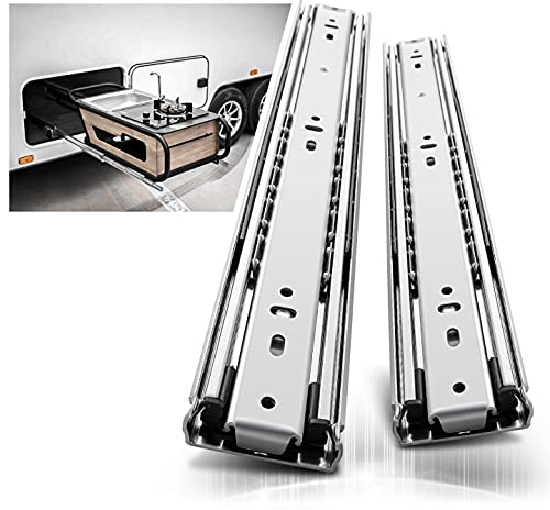 AOLISHENG Heavy Duty Drawer Runners 500mm 68Kg Load Capacity Heavy Duty Drawer Slides Ball Bearing Draw Runners, Full Extension Draw Sliding Rails Sliders Side Mount 1 Pair, 20inch Without Lock