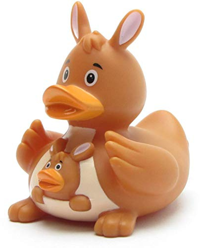 Duckshop I Badeente Känguruh I Quietscheente I L: 11,5 cm I Quietscheentchen I Geschenk für Tierliebhaber I Präsent Australien-Fans I Für Sammler