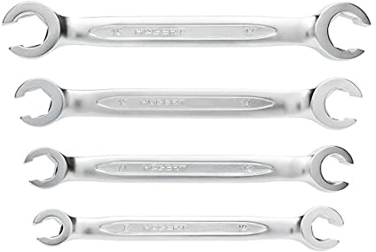 4er-Set Ringschlüssel, offen, 8-17 mm aus CrV Stahl 6140