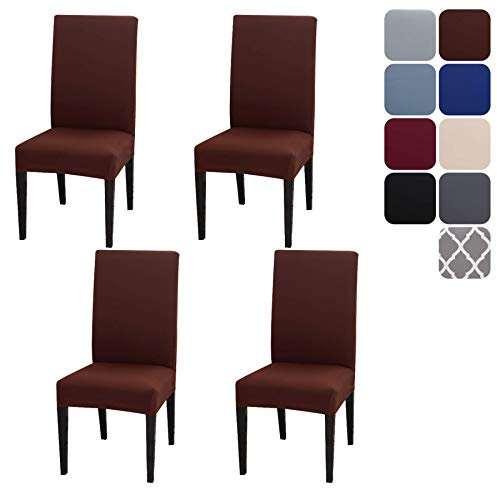 Aisprts Stuhlhussen 4er Set Stretch Stuhlhussen für Esszimmerstühle, Abnehmbarer Waschbarer Stühle Schutz Dekoration Stuhlbezug für Haus, Küche, Hotel, Restaurant, Bankett, Hochzeit, Party
