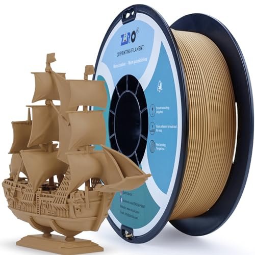 ZIRO Matte PLA Filament 1.75mm, 1kg Matt 3D Drucker Filament | Hohe Zähigkeit PLA, Maßgenauigkeit +/-0.03mm, Holz