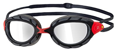 Zoggs Predator Adult Swimming Goggles, UV protection swim goggles, Pulley Adjust Comfort Goggles Straps, Fog Free Swim Goggle Lenses, Zoggs Goggles Adults Ultra Fit Gasket