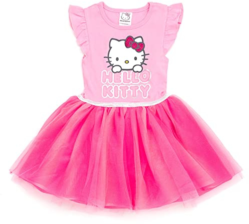 Hello Kitty 4 juli flickor tyll tutu klänning småbarn till stora barn storlekar (2T - 14-16), Rosa, 5