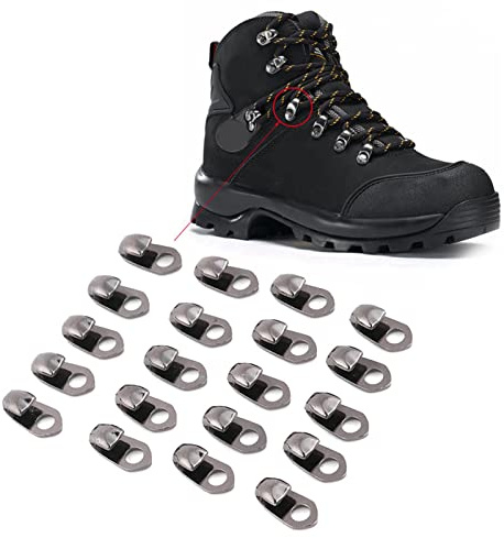 Ejoyous Schnürsenkelhaken Boot Hooks Spitzenbeschläge mit Nieten - 20pcs/set für Reparatur/Camp/Wanderung/Klettern Stiefelspitze Haken für Outdoorsportler und Abenteurer