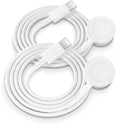 weiship for Apple Watch Charger Cable USB C,2Pack Wireless Magnetic charger，Fast Charging Charger Watch cord Compatible with iWatch Series 11/10/9/8/7/6/5/4/3/2 Ultra 3/SE white Cable - 2X - 3M