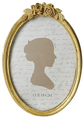 Sunlit Oval Vintage Picture Frame 5x7 Inch, Antique Photo Frames, Tabletop Wall Hanging, Gold