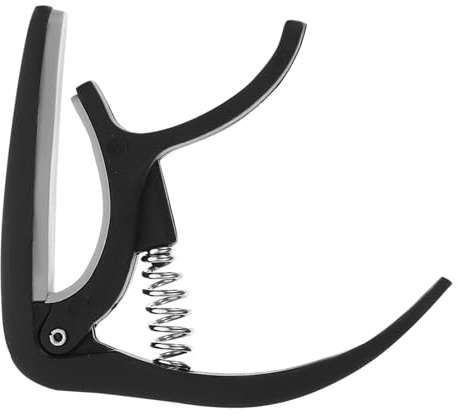 Capotasto per Chitarra e Ukulele a Molla, Nero, Plastico | Tuner Clip Integrato, Facile da Trasportare, per Professionisti e Principianti