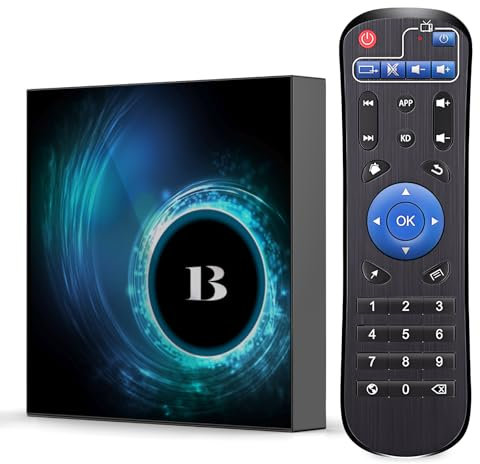 Android TV Box 4GB RAM 64GB ROM, Android Box 2025 6K Smart TV Box Quad-core CPU mit 2.4G/5G Dual-WiFi 4K 6K 3D H.265 HDR10 Bluetooth Smart Box für TV