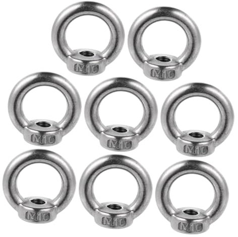 iplusmile 8 Stück Edelstahl Ringmuttern M10 Ösenschraube Mit Gewinde Langlebige Traglast Für Hebezeuge Korrosionsbeständig Einfach Zu Montieren Für Industrie Und Handwerk