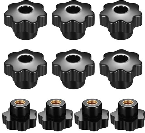 10 Pz Manopole a Stella M10 x 40mm, Manopola Stella Nero Vite, Dado con Impugnatura a Stella Pulsante di Serraggio, Bachelite Manopola Serraggio a Filettatura Femmina Manopola per Macchine Utensili