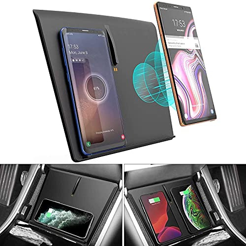 Car Wireless Charger, for Tesla Model 3/Y 2017-2020 panel accessory center console 10W fast charging mobile phone charger for All Qi Phone