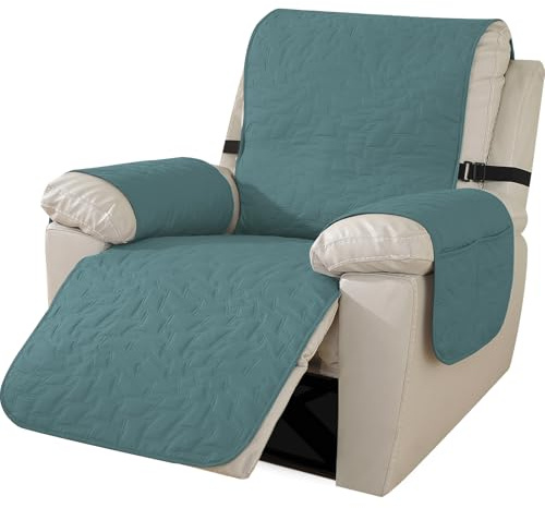 Ystyle Sesselschoner Für Relaxsessel, Sesselbezug Wasserdicht, Fernsehsessel Bezug, Sesselschoner Mit Armlehne, Sesselüberwurf Anti-Rutsch, Überzieher Für Sessel (1 Sitzer, Hellblau)
