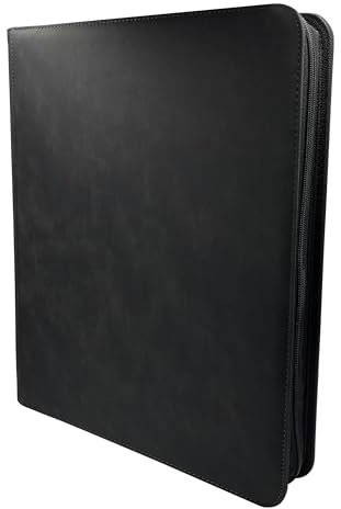 Toploader Binder - Álbum Toploader Premium de 9 compartimentos con 252 compartimentos para Toploader estándar de 3''x4'' - Álbum de cromos - Carpeta de cromos - Negro
