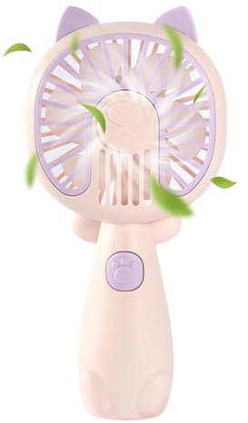 Uhngw Persönlicher Handventilator, wiederaufladbar über USB, niedlicher Katzen-Ventilator