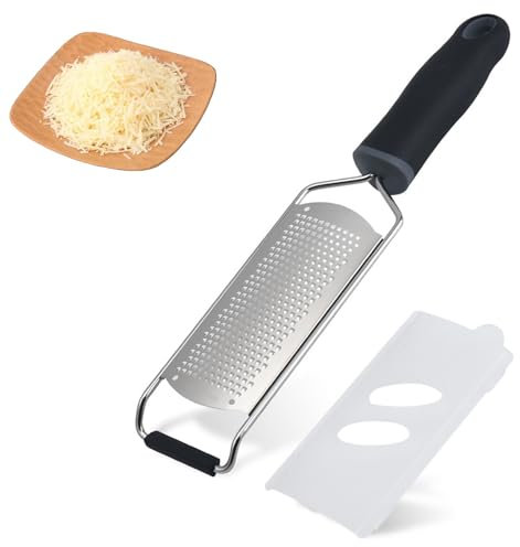 Kitchen Professional - Rallador de queso parmesano de acero inoxidable, rallador de limón, duradero, plano, resistente al óxido, apto para lavavajillas, fácil de rallar queso parmesano fino, limón,