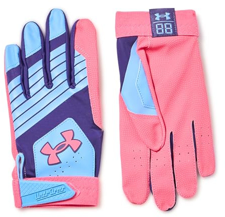 Under Armour Boys' Youth Clean Up Baseball Gloves, (452) Ceylon/Super Pink/Super Pink, Small