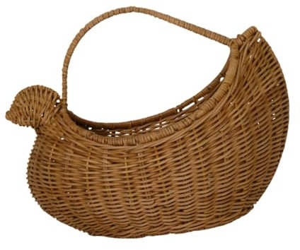 LOVIVER Eierkorb handgewebtes Rattan Hühner Form Weidenkorb, Serviertkorb für Obst Gemüse