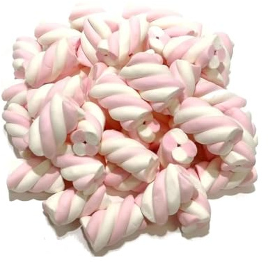 Marshmallow Treccia vari colori Senza Glutine 1 kg per Compleanni, Battesimi, Nascite ed Eventi ideali per siedini, confettate caramelle gommose