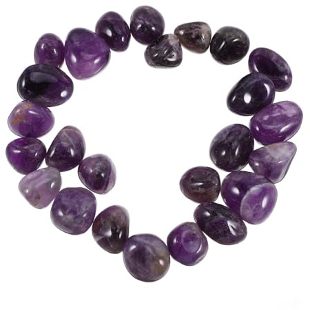 FONDOTIN Natural Polished Purple Quartz and Agate Stones 2-3cm 300g Bulk Tumbled Crystals for Aquarium Rocks Plant Pots Vase Fillers and Garden Decor