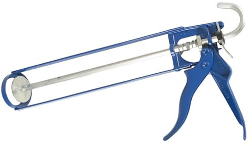 JD Brands Extra Strong Caulking Gun – Heavy Duty Skeleton Applicator for Sealants, Adhesives, Silicones – Professional High Viscosity Cartridge Gun – Blue – Fits 400ml & 310ml Tubes