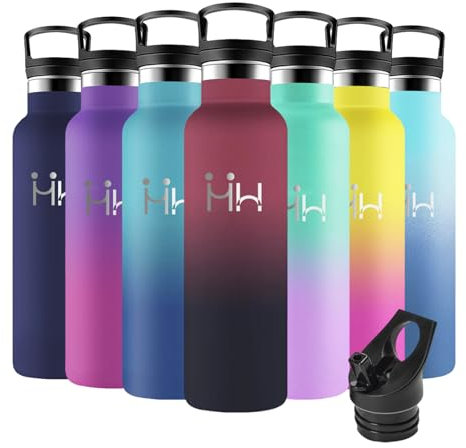 Motswedi Botella Termica, 500 ml sin BPA, Botella Agua Acero Inoxidable, Frio/Calor, Botellas con Pajita, a Prueba Fugas, Botellas Niños para Deporte, Oficina, Yoga, Ciclismo, Rojo & Negro