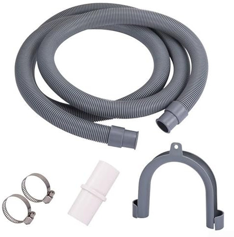 Kit di prolunga flessibile per lavatrici con supporto a U e clip in acciaio inox, 1 5/2 m (1,5 m)