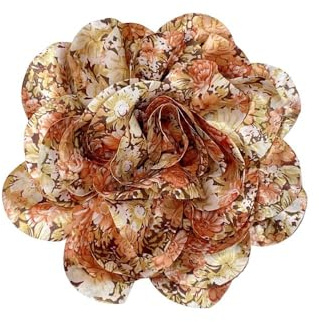 19cm Broche Fleur Extra Large Rose En Tissu Élégante Pour Robe Ou Costume Floral Accessoire De Mariage Cérémonie Soirée Boutonnière Corsage Fête Danse Style Vintage Cadeau Chic Pour Femme (Orange)