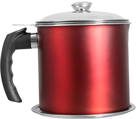 ELAYARD Filtro Aceite Inoxidable con Colador Fino y Tapa Recipiente Grasa Resistente Alta Temperatura para Cocina Hogar Restaurante Envase Almacenamiento Ghee