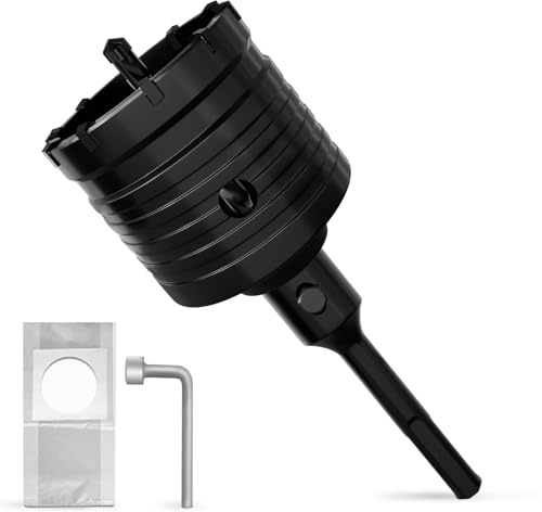 METOTY 65 mm SDS Plus Drill Bit Hollow Hole Saw Can Drill Bit with SDS Plus Adapter 110 mm Drill Bit Socket for Masonry, Brick, Concrete, Cement, Stone