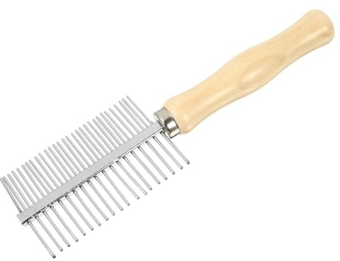 Gadpiparty Edelstahlbürste Mit Holzgriff Für Tierpflege Doppelseitig Als Kamm Und Bürste Farbe Holzfarben Und Silber