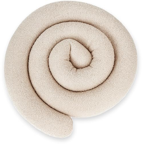 ekm trade XL 155 cm Bettschlange für Allergiker Bettkissen Stillkissen Bettrolle Zierkissen Bettumrandung Schlange Handmade 100% Boucle (82 - Bouclé Beige, 155 cm)