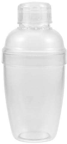 Toyvian Shaker Cocktail Trasparente con Misurino e Filtro Bottiglia in Plastica Resistente per Mix Bevande Ergonomico e Multifunzione per Casa e Bar