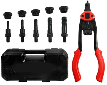 Nietmutternzange Set – Hand Nietmuttern Set M5–M12 – Gewindenieten Zange Set mit 30 Nietmuttern – Professionelles Werkzeug für Metall, Auto & Werkstatt