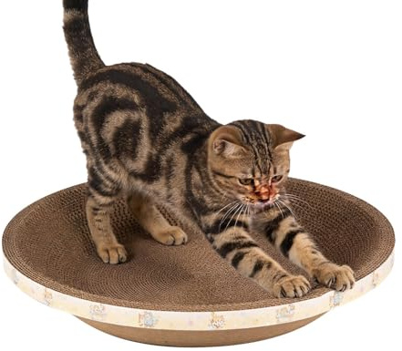 Kratzbrett aus Karton für Katzen,Rundes Zubehör für Haustiere zur Krallenpflege und zum Kratzen,Kratzcouch Für Katzen - Für Schlafzimmer, Wohnung, Spielbereich, Raum, Balkon, Ecke Und Arbeitszimmer