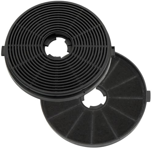 Solivive 2 Pcs Round Carbon Filter for Cooker Hood, 133x133x17mm, Charcoal Replacement Filters for Recirculating Extractor Vent Fan, Carbon Filters for Cooker Hood for Kitchen Hoods, Easy to Install