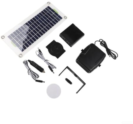 Jurtmy Portable Solar Heater 30W 12V with Fan for RVs & Greenhouses - Earth Friendly Warm Air Blower Crystalline Panel Vehicle Cabin Heating System Lightweight Design