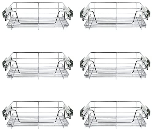 KuKoo 6 x Kitchen Pull Out Soft Close Heavy Duty Baskets, 600mm Wide Cabinet, Slide Out Wire Storage Drawers, Pull-Out Organiser Metal