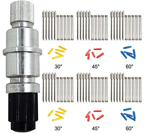 AFUNTA Compatible CB09 CB09U Graphtec Blade Holder Base with 30 pcs (30/45/ 60 Degree) Vinyl Cutter Plotter Cutting Blades Silhouette Cameo