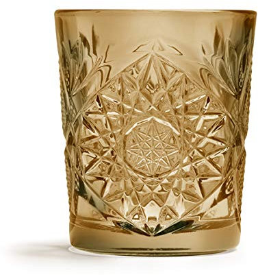 Libbey - Hobstar - Vaso de whisky, cristal - Color: ocre, marrón - 355 ml - 1 pieza - apto para lavavajillas - estrictamente limitado