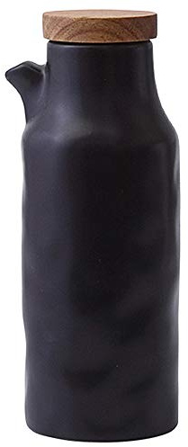 OnePine 400ml Öl Flasche Keramik ölbehälter küche Öl Essig Spender Öl Spender Flasche Küche würze Flasche (Schwarz)