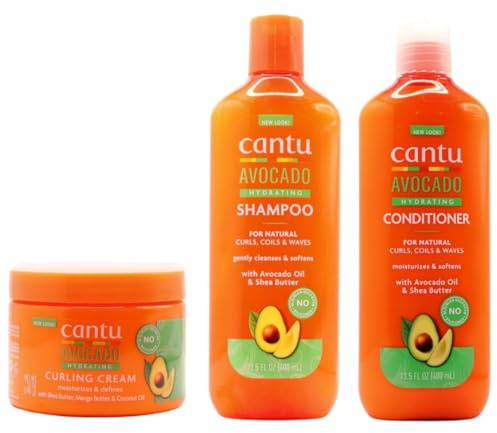 Cantu Avacado Hydrating Cream Shampoo, Conditioner & Curling Cream