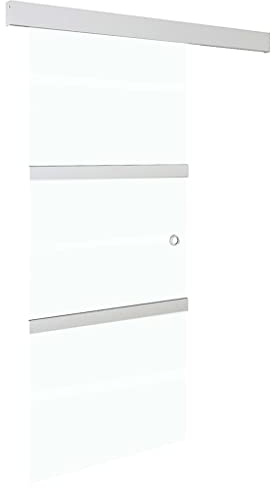 vidaXL Skjutdörr med mjukstopp ESG-glas och aluminium 76x205 cm