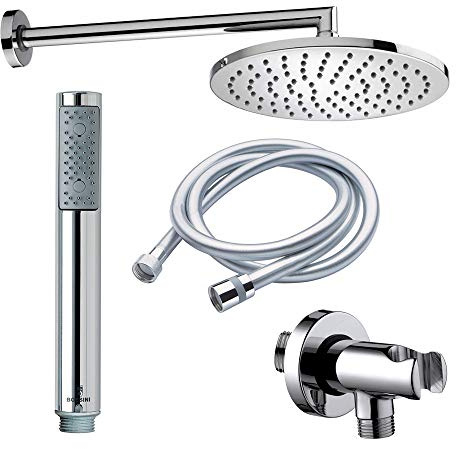 Bossini Shower Concept set completo doccia con Soffione tondo Cosmo diametro 230 mm, Doccetta Zen e Flessibile 150 cm