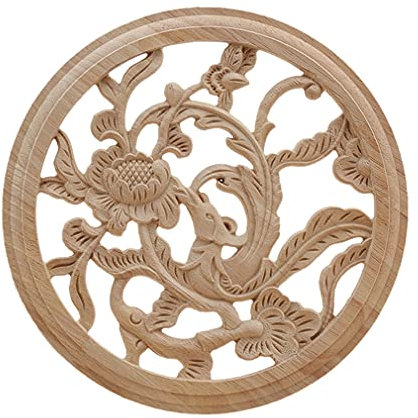 Onlay Holzapplikation, Aufkleber, Ecke, Zuhause, Schrank, Fenster, unlackiert, antik, modern, Ornament, Dekoration, Holz, 40 x 40 cm