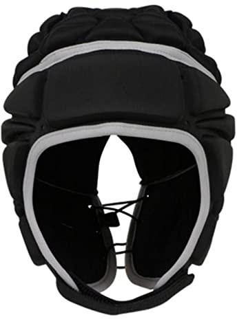 Colcolo Protector de Cabeza de Rugby Fútbol Casco de fútbol Adulto Niño Esponja Juvenil Sombrero de Scrum a Prueba de Golpes Lacrosse Monopatín Cascos - Negro