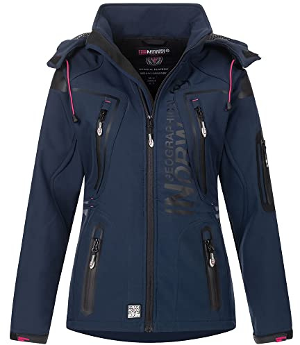 Geographical Norway IMS Edition Sport - Giacca impermeabile da donna Softshell, con berretto urbandreamz, per attività all’aperto, taglie S, M, L, XL, XXL, L