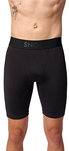 Snocks Kompressionsshorts Herren aus recyceltem Polyamid - Super Atmungsaktiv und Komfortabel - Angenehme Flache Nähte - Kein Kratzender Zettel - Schwarz - 3XL