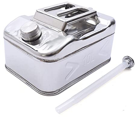 Jerrican à essence en acier inoxydable diesel réservoir de rechange 10 l universel voiture camion avec tube